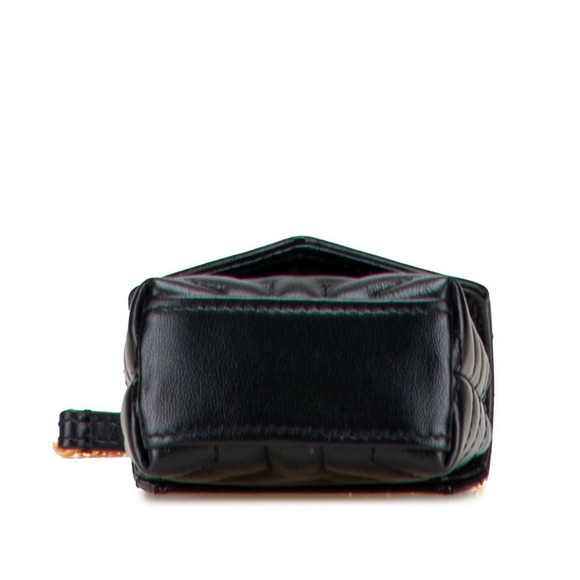 Saint Laurent Lulu Chain Shoulder Bag AirPods Case Wallet Black Gold Leather - Picture 3 of 9